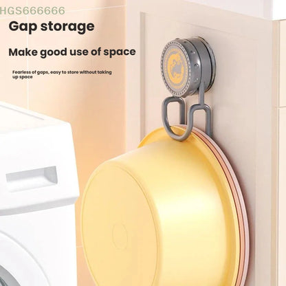 Vacuum Suction Cup Wash Basin Hook No Drill Adjustable Basin Storage Rack Removable Hangers For Bathroom Kitchen Household