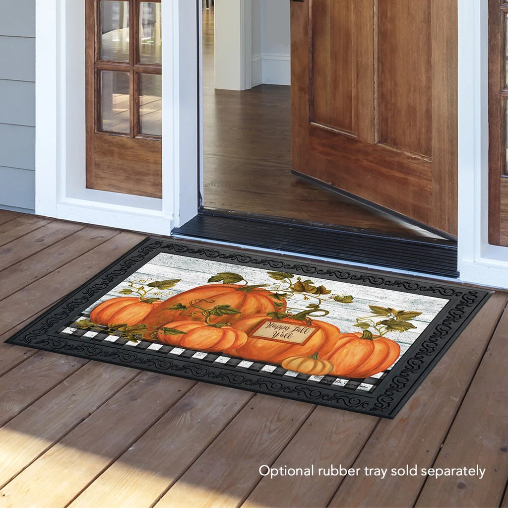 Doormat 30X18 Indoor Outdoor Happy Fall Y'All Farmhouse Primitive for Fall Doormat