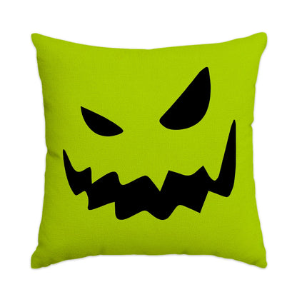 1pc/4pcs Halloween Pillow Cover, Halloween Horror Expressions Home Decoration Living Room Sofa Cushion Cover
