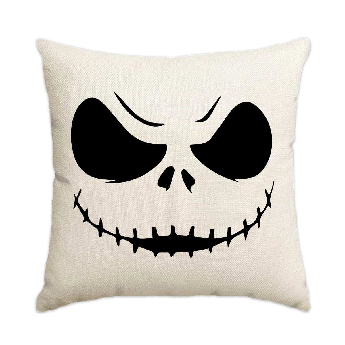1pc/4pcs Halloween Pillow Cover, Halloween Horror Expressions Home Decoration Living Room Sofa Cushion Cover