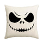 1pc/4pcs Halloween Pillow Cover, Halloween Horror Expressions Home Decoration Living Room Sofa Cushion Cover