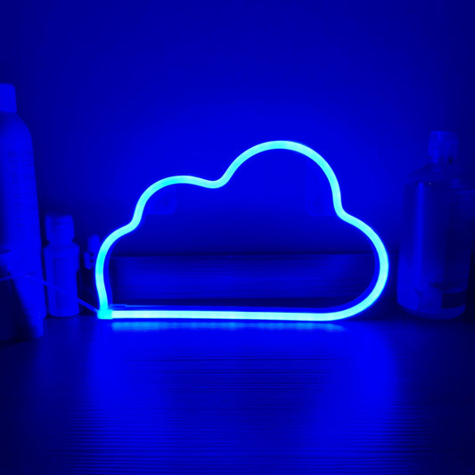 LED Cloud Neon Light Sign – USB & Battery Powered Decorative Glow Light for Home & Parties