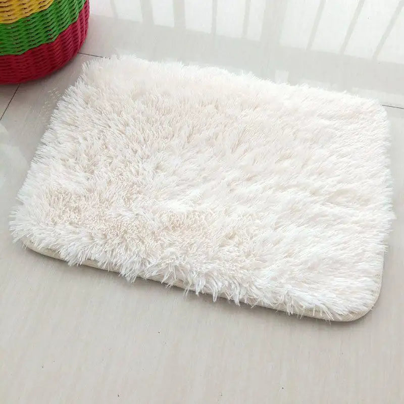 40*60CM Silk Wool Rug Girls Room Living Room Bedroom Hotel Tie-Dye Cushion Washable Dirt Resistant Carpet