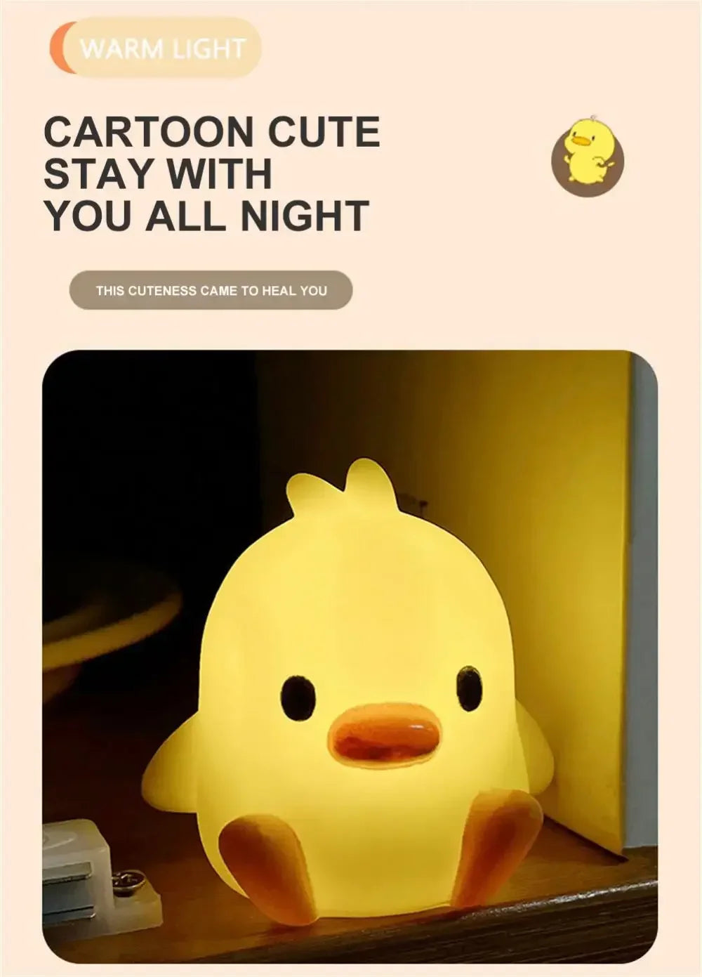 Cute Duck Night Light for Kids Bedroom