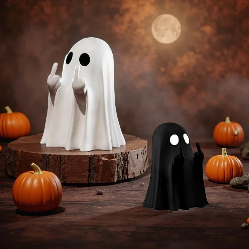 Middle Finger Ghost Statue – Funny Halloween Decor