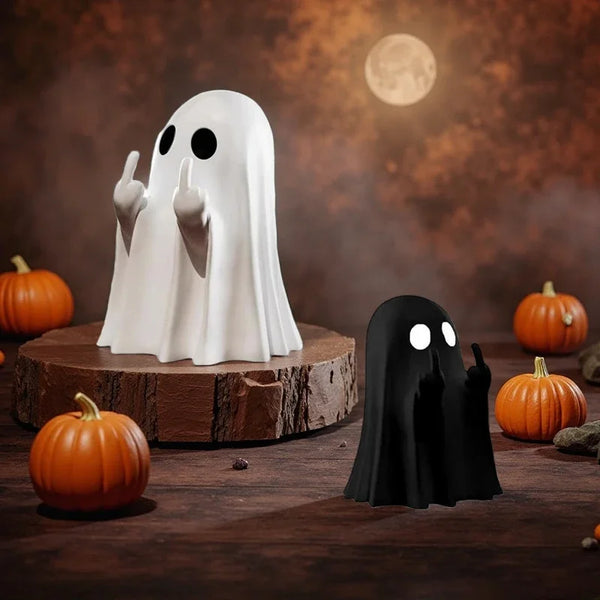 Middle Finger Ghost Statue – Funny Halloween Decor