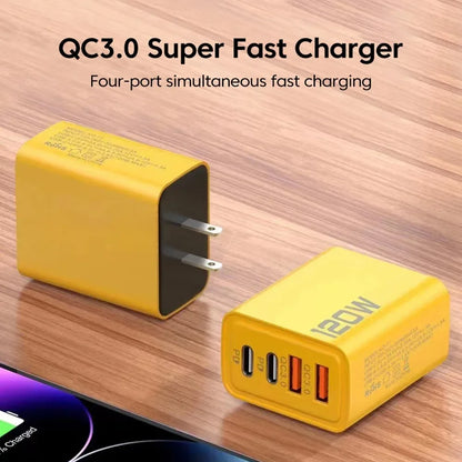 4-Port USB-C PD Fast Charger with Quick Charge 3.0 – Universal Charging Adapter for iPhone, Samsung & More