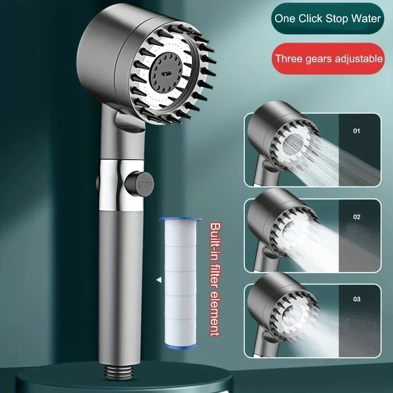 High Pressure Filtered Shower Head – 4 Spray Modes