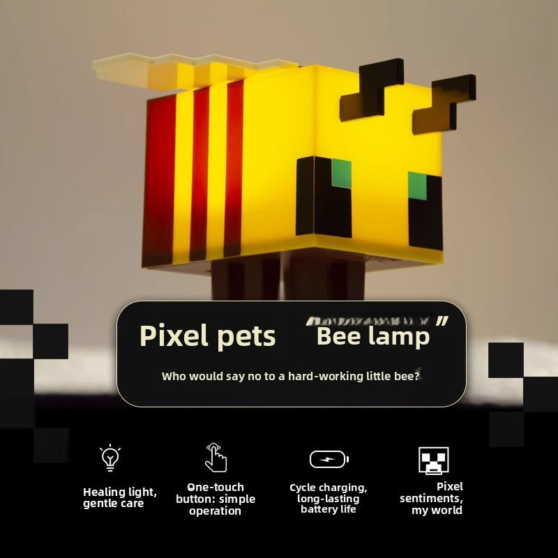 Minecraft Bee LED Night Light – Pixel Glow Lamp for Kids & Gamers
