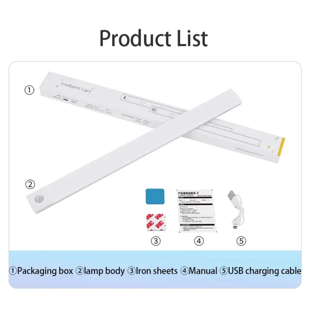 Motion Sensor LED Under Cabinet Light – USB Rechargeable