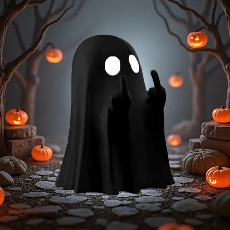 Middle Finger Ghost Statue – Funny Halloween Decor
