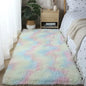 40*60CM Silk Wool Rug Girls Room Living Room Bedroom Hotel Tie-Dye Cushion Washable Dirt Resistant Carpet