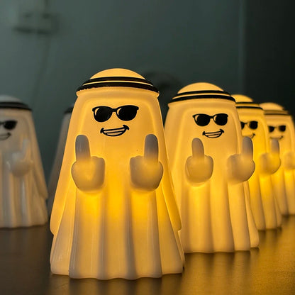Cute Ghost Figurine with Middle Finger – Halloween Decor