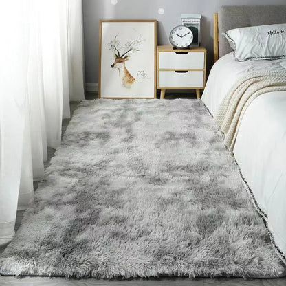 40*60CM Silk Wool Rug Girls Room Living Room Bedroom Hotel Tie-Dye Cushion Washable Dirt Resistant Carpet