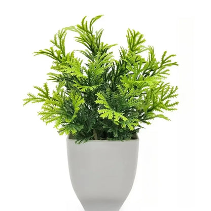 1PC Artificial Plant with Plastic Pot Fake Greenery for Home Office Desk Living Room Bedroom Decor No Maintenance Required