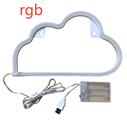 LED Cloud Neon Light Sign – USB & Battery Powered Decorative Glow Light for Home & Parties