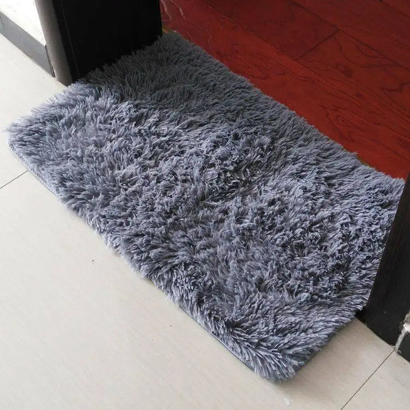40*60CM Silk Wool Rug Girls Room Living Room Bedroom Hotel Tie-Dye Cushion Washable Dirt Resistant Carpet