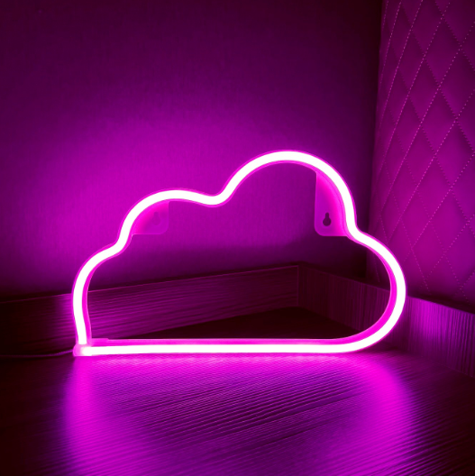 LED Cloud Neon Light Sign – USB & Battery Powered Decorative Glow Light for Home & Parties