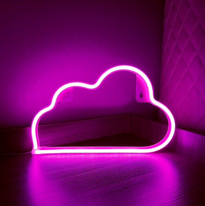 LED Cloud Neon Light Sign – USB & Battery Powered Decorative Glow Light for Home & Parties