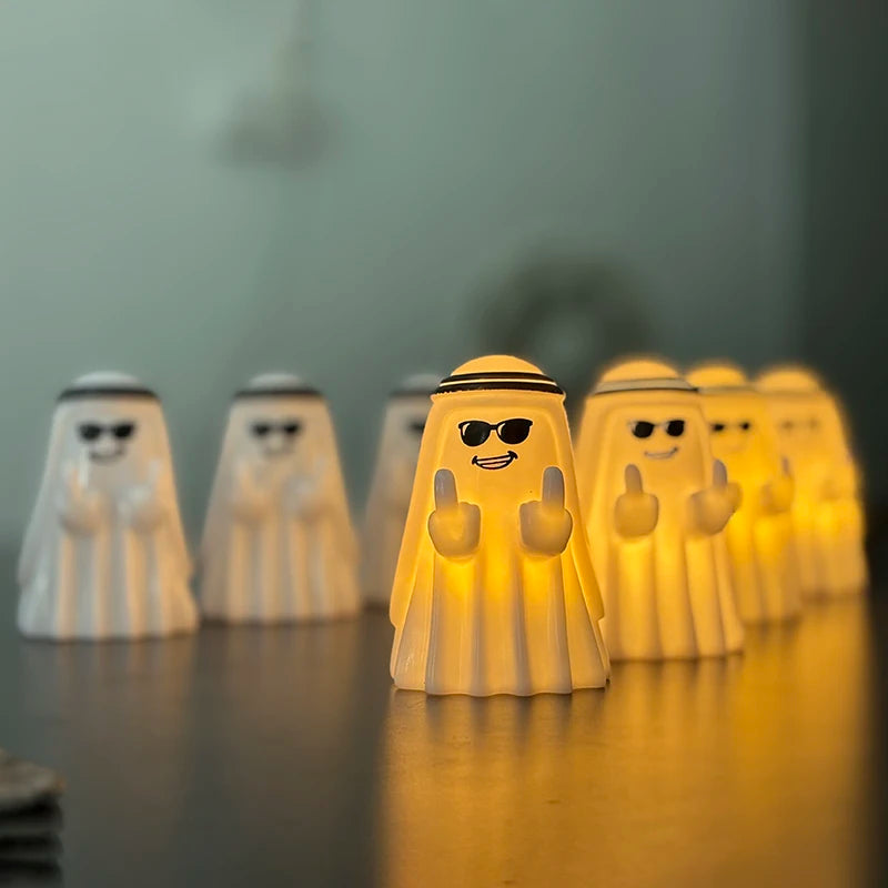 Cute Ghost Figurine with Middle Finger – Halloween Decor