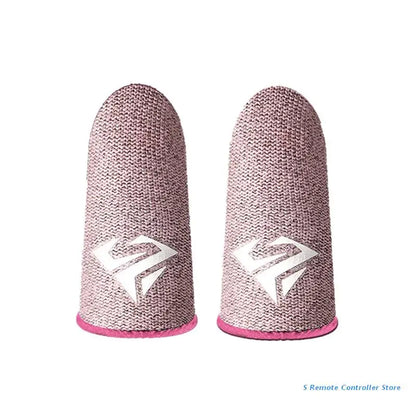 P82F 2Pcs Breathable Gaming Finger Sleeves Game Gloves Anti-Sweat Thumb Finger Cots Fingertip Cover for Mobile Games