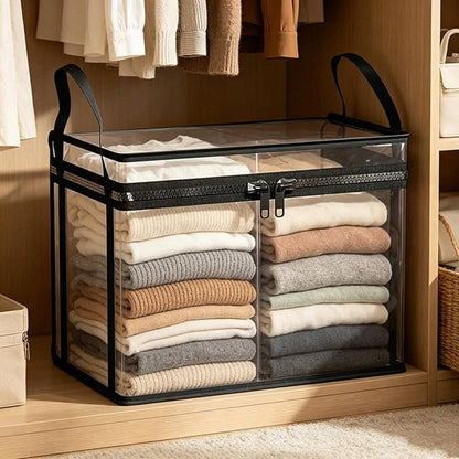 Transparent PVC Clothing Storage Box – Sealed Cube Organizer for Clothes, Underwear & More