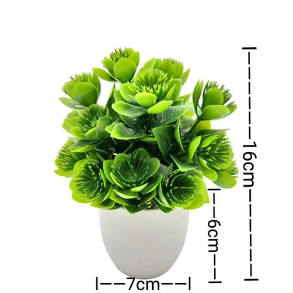 1PC Artificial Plant with Plastic Pot Fake Greenery for Home Office Desk Living Room Bedroom Decor No Maintenance Required