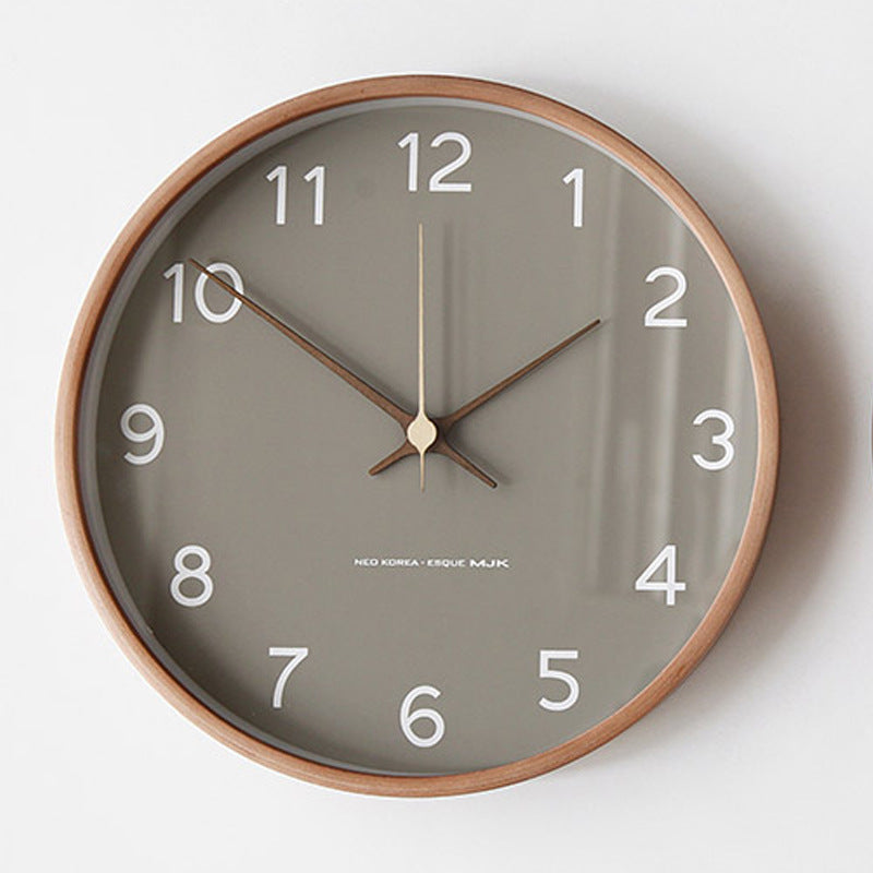 Nordic Solid Wood Wall Clock Living Room Modern Simple Creative Clock Chinese Style Bedroom Clock Stylish Distinctive Home Watch