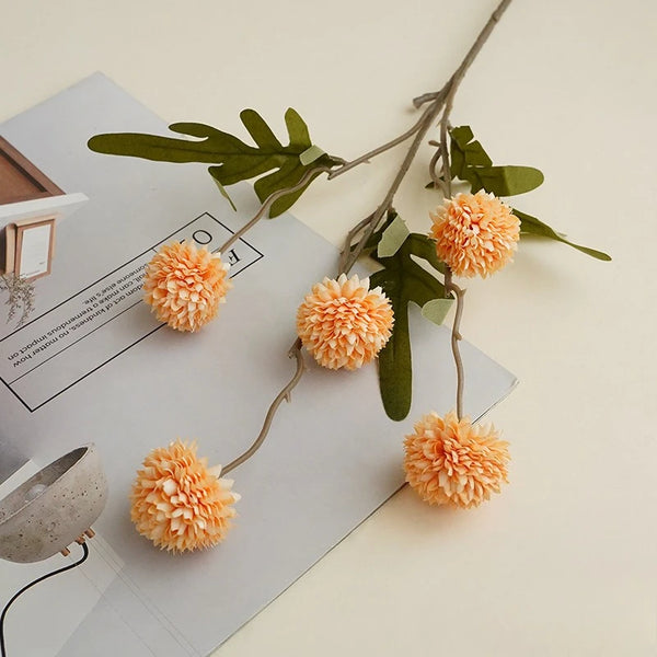 Faux Kiku Flowers – 20" Artificial Chrysanthemum