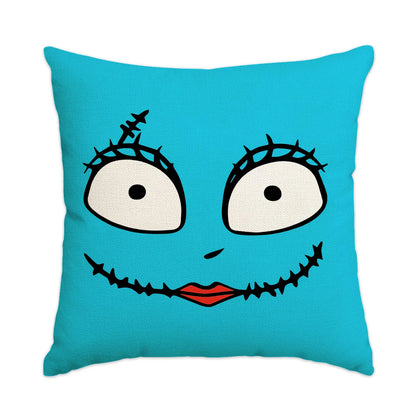 1pc/4pcs Halloween Pillow Cover, Halloween Horror Expressions Home Decoration Living Room Sofa Cushion Cover