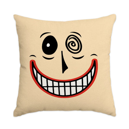 1pc/4pcs Halloween Pillow Cover, Halloween Horror Expressions Home Decoration Living Room Sofa Cushion Cover