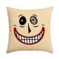 1pc/4pcs Halloween Pillow Cover, Halloween Horror Expressions Home Decoration Living Room Sofa Cushion Cover
