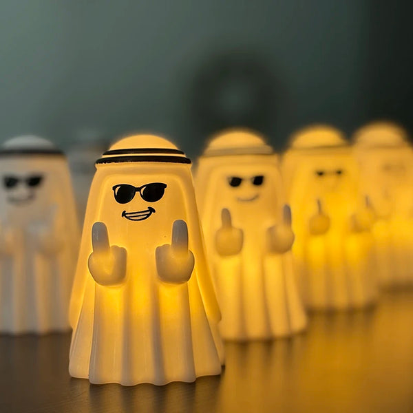 Cute Ghost Figurine with Middle Finger – Halloween Decor
