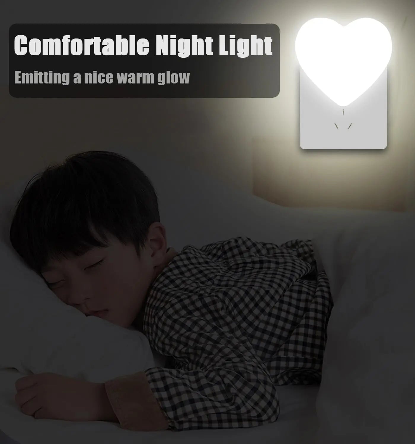Night Light Plug into Wall, LED Cute Nightlight with Auto Dusk to Dawn Sensor, Soft Warm Light for Kids Bedroom Nursery Bathroom