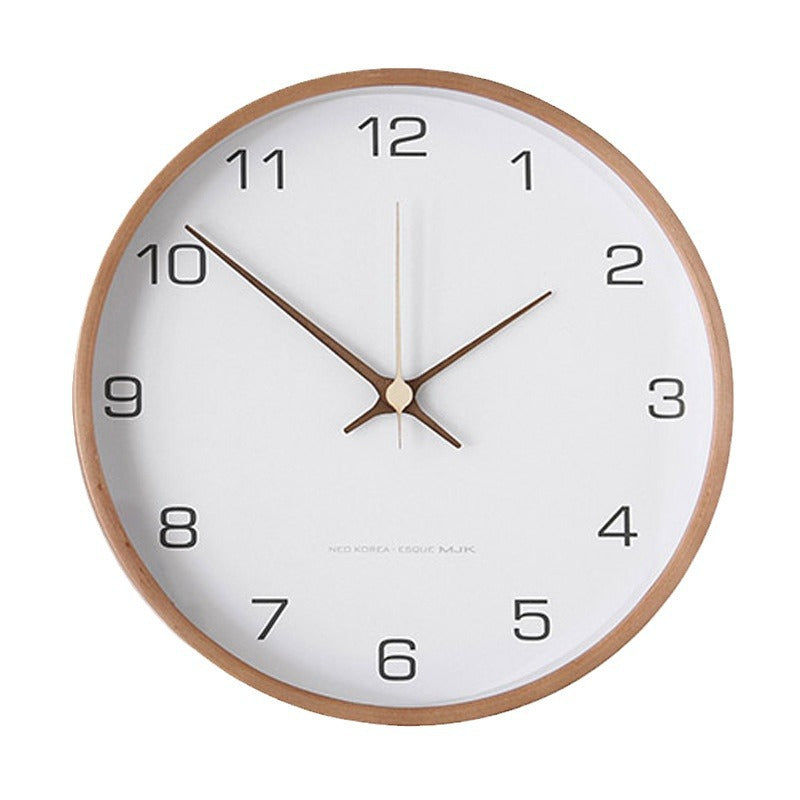 Nordic Solid Wood Wall Clock Living Room Modern Simple Creative Clock Chinese Style Bedroom Clock Stylish Distinctive Home Watch