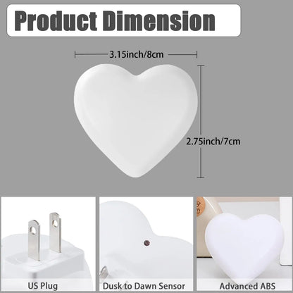 Night Light Plug into Wall, LED Cute Nightlight with Auto Dusk to Dawn Sensor, Soft Warm Light for Kids Bedroom Nursery Bathroom