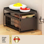 Pull-Out Cabinet Organizer Shelf with Drainage Basket – Carbon Steel Kitchen Storage Rack