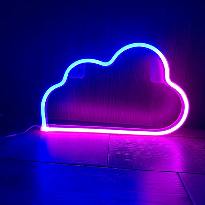 LED Cloud Neon Light Sign – USB & Battery Powered Decorative Glow Light for Home & Parties