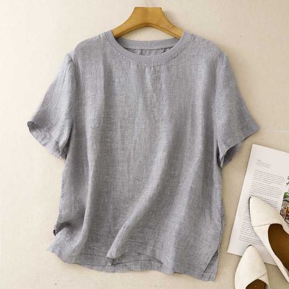 Womens Cotton Linen Casual Top