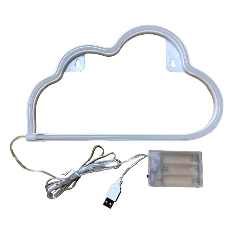 LED Cloud Neon Light Sign – USB & Battery Powered Decorative Glow Light for Home & Parties