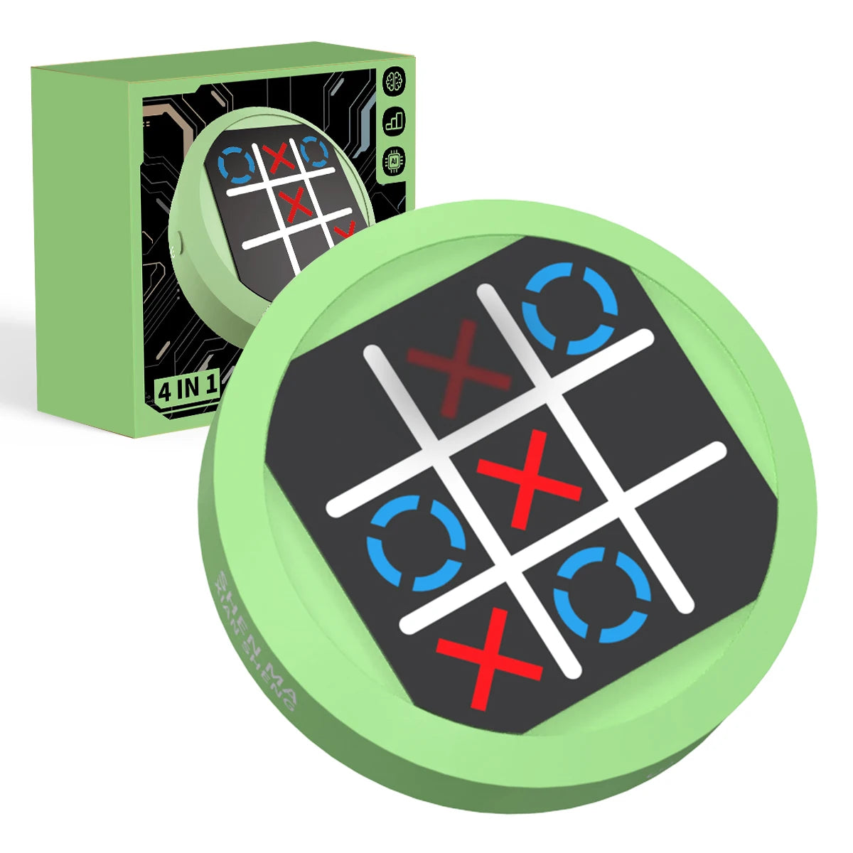 4-in-1 Electronic Logic Game Board – Checkers, Memory & Multi-Mode Brain Training Toy for Kids & Adults