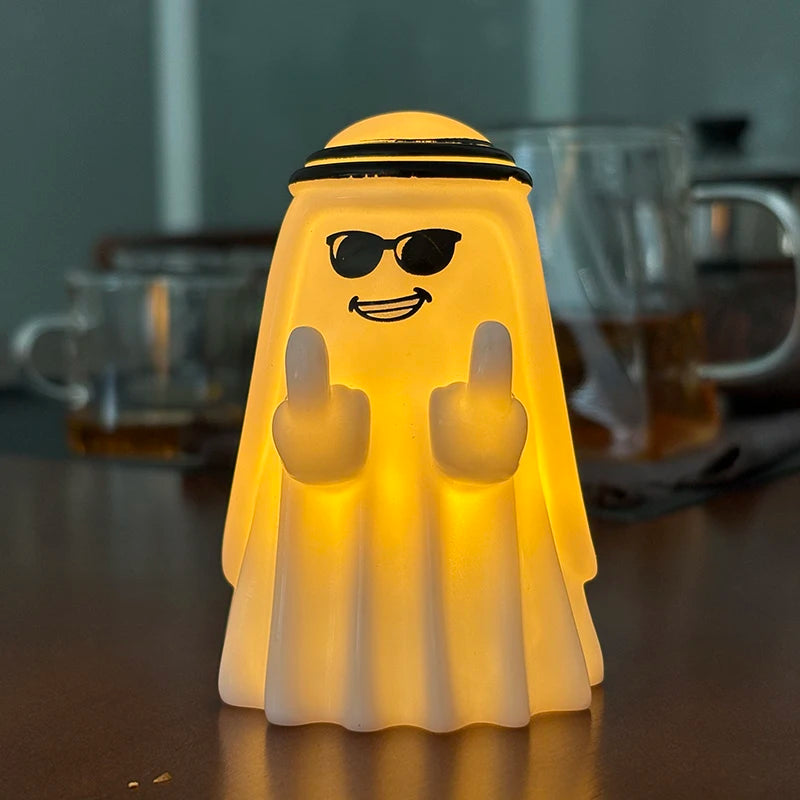 Cute Ghost Figurine with Middle Finger – Halloween Decor