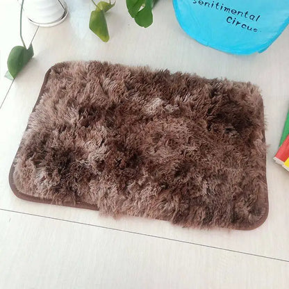 40*60CM Silk Wool Rug Girls Room Living Room Bedroom Hotel Tie-Dye Cushion Washable Dirt Resistant Carpet