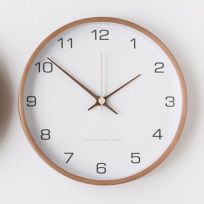 Nordic Solid Wood Wall Clock Living Room Modern Simple Creative Clock Chinese Style Bedroom Clock Stylish Distinctive Home Watch