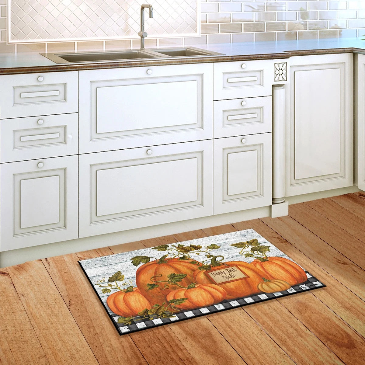 Doormat 30X18 Indoor Outdoor Happy Fall Y'All Farmhouse Primitive for Fall Doormat