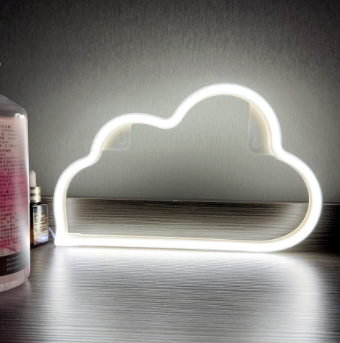 LED Cloud Neon Light Sign – USB & Battery Powered Decorative Glow Light for Home & Parties