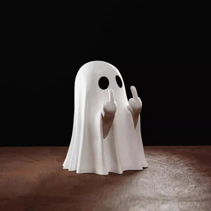 Middle Finger Ghost Statue – Funny Halloween Decor
