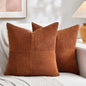 Rust Boho Decorative Throw Pillow Covers 18x18 Inch for Couch Bed Sofa, Farmhouse Fall Home Decor, Soft Corss Corduroy Patchwork