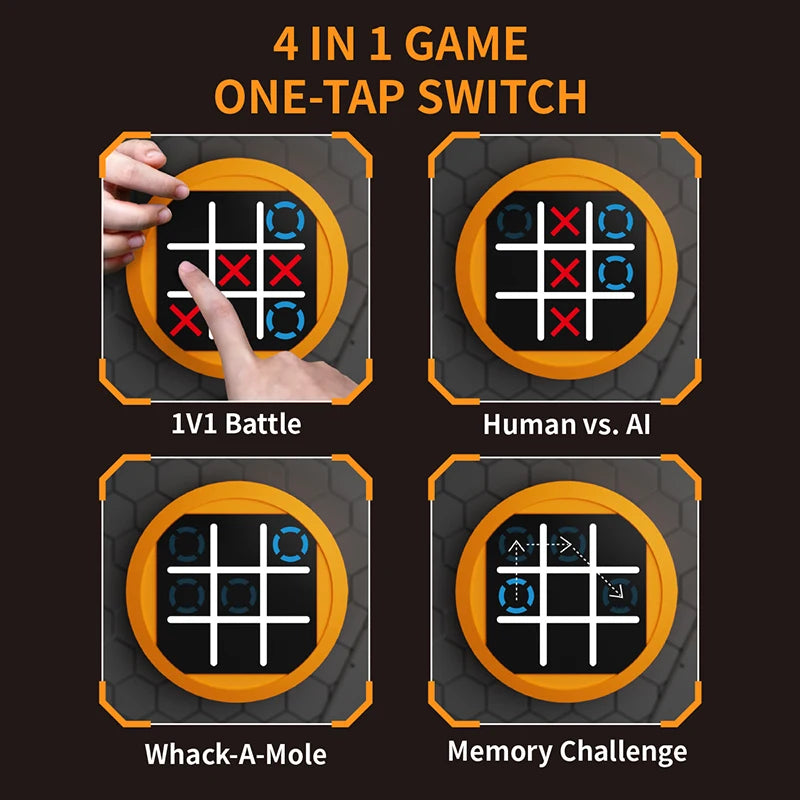 4-in-1 Electronic Logic Game Board – Checkers, Memory & Multi-Mode Brain Training Toy for Kids & Adults