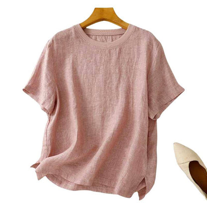 Womens Cotton Linen Casual Top